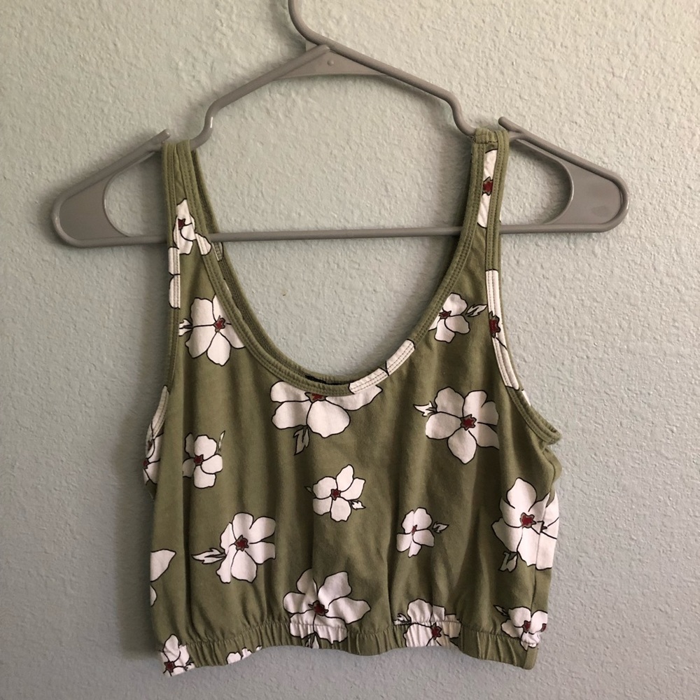 Green Floral Crop Top - Forever 21